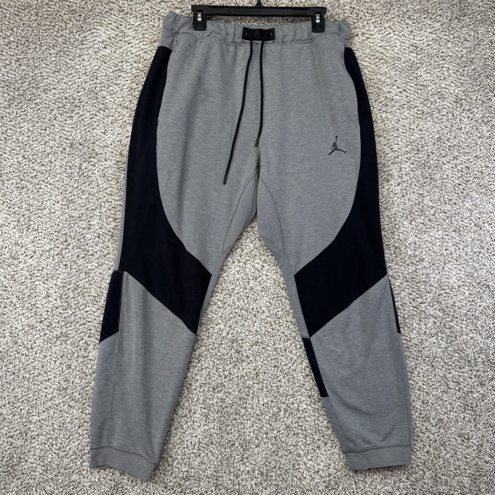 Jordan Dri-FIT Sport Air Jogger Pants Mens XL Slim Fit Carbon Heather Gray Black